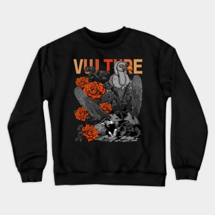 Vulture Roses Skull Painting for Vintage Crewneck Sweatshirt